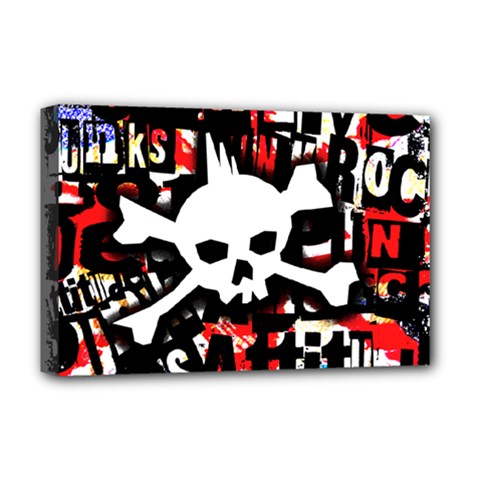 Punk Skull Deluxe Canvas 18  x 12  (Stretched) from ArtsNow.com