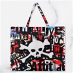 Punk Skull Zipper Large Tote Bag