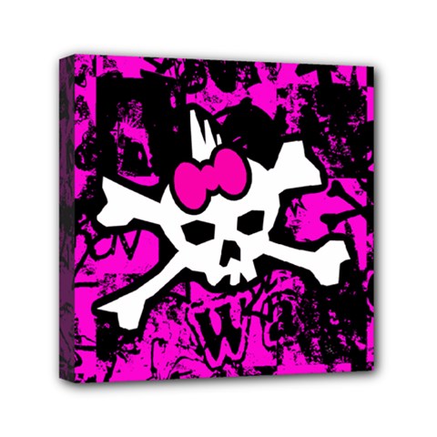 Punk Skull Princess Mini Canvas 6  x 6  (Stretched) from ArtsNow.com