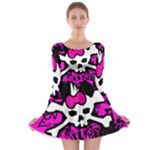 Punk Skull Princess Long Sleeve Skater Dress