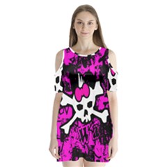 Punk Skull Princess Shoulder Cutout Velvet One Piece from ArtsNow.com