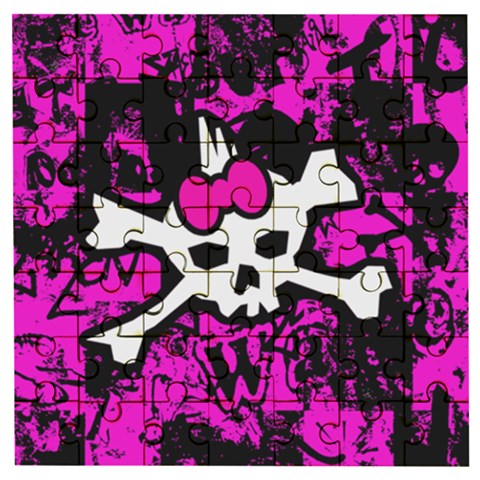 Punk Skull Princess Wooden Puzzle Square from ArtsNow.com