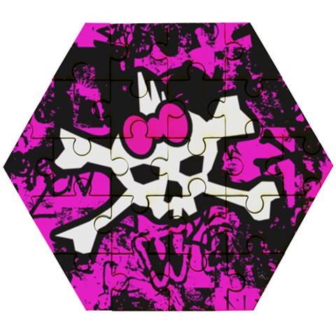 Punk Skull Princess Wooden Puzzle Hexagon from ArtsNow.com