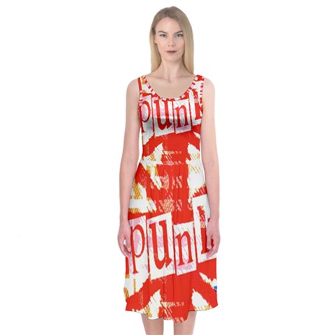 Punk Union Jack Midi Sleeveless Dress from ArtsNow.com