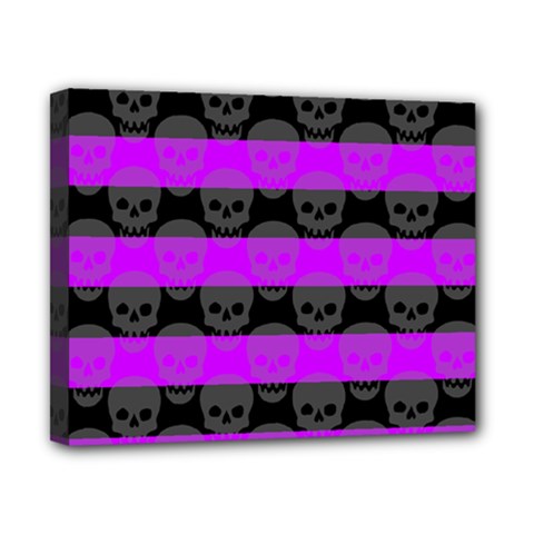 Purple Goth Skulls  Canvas 10  x 8  (Stretched) from ArtsNow.com