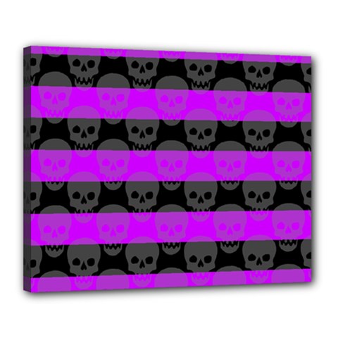 Purple Goth Skulls  Canvas 20  x 16  (Stretched) from ArtsNow.com