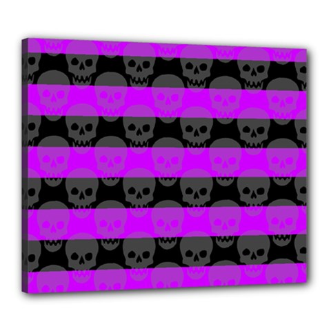 Purple Goth Skulls  Canvas 24  x 20  (Stretched) from ArtsNow.com