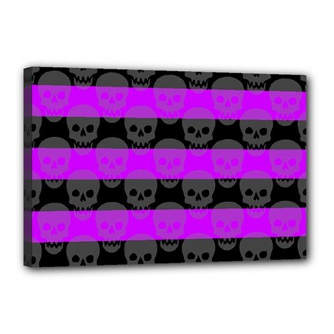 Purple Goth Skulls  Canvas 18  x 12  (Stretched) from ArtsNow.com