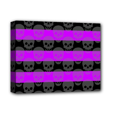 Purple Goth Skulls  Deluxe Canvas 14  x 11  (Stretched) from ArtsNow.com