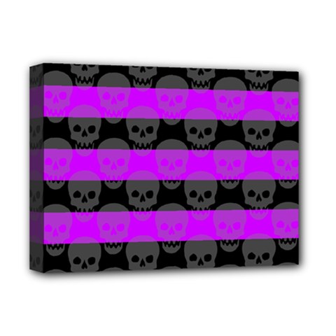 Purple Goth Skulls  Deluxe Canvas 16  x 12  (Stretched)  from ArtsNow.com