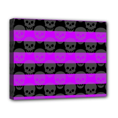 Purple Goth Skulls  Deluxe Canvas 20  x 16  (Stretched) from ArtsNow.com