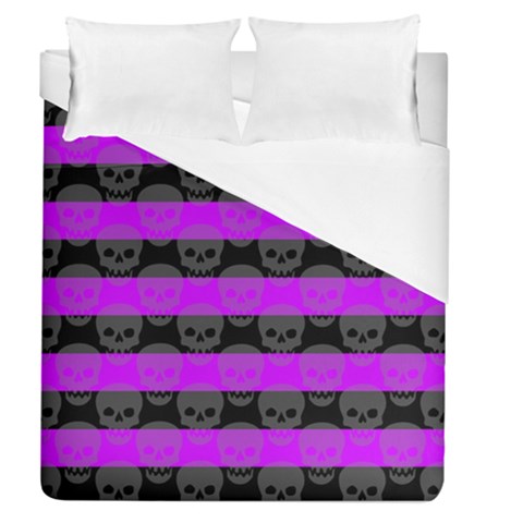 Purple Goth Skulls  Duvet Cover (Queen Size) from ArtsNow.com