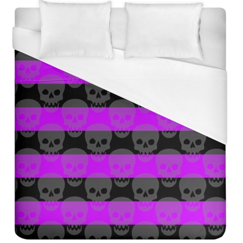 Purple Goth Skulls  Duvet Cover (King Size) from ArtsNow.com