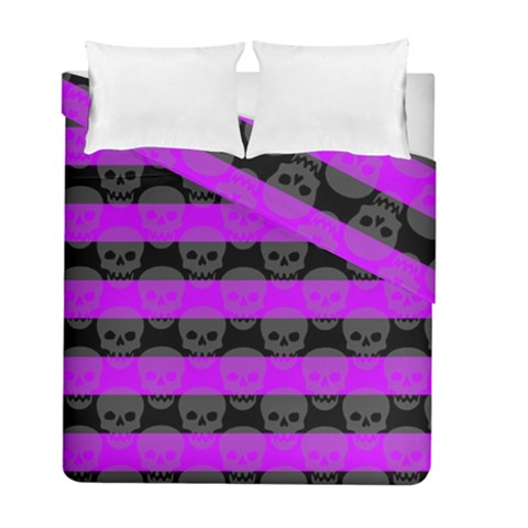 Purple Goth Skulls  Duvet Cover Double Side (Full/ Double Size) from ArtsNow.com