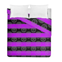 Purple Goth Skulls  Duvet Cover Double Side (Full/ Double Size) from ArtsNow.com