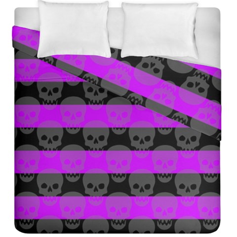 Purple Goth Skulls  Duvet Cover Double Side (King Size) from ArtsNow.com