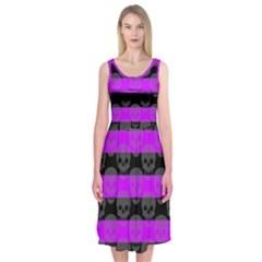 Purple Goth Skulls  Midi Sleeveless Dress from ArtsNow.com