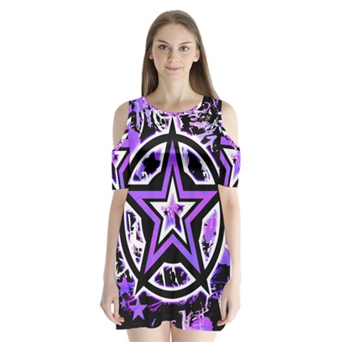 Purple Star Shoulder Cutout Velvet One Piece from ArtsNow.com