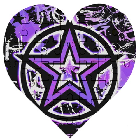 Purple Star Wooden Puzzle Heart from ArtsNow.com