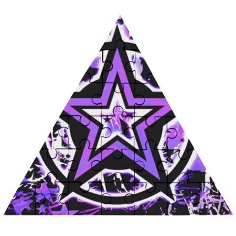 Purple Star Wooden Puzzle Triangle from ArtsNow.com