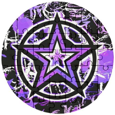 Purple Star Wooden Puzzle Round from ArtsNow.com