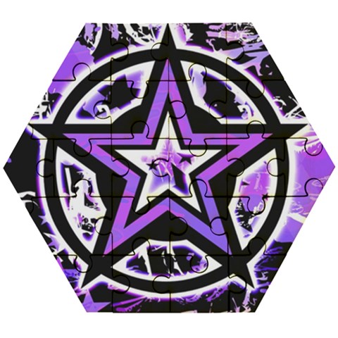 Purple Star Wooden Puzzle Hexagon from ArtsNow.com