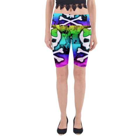 Rainbow Skull Yoga Cropped Leggings from ArtsNow.com