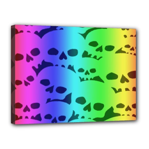 Rainbow Skull Collection Canvas 16  x 12  (Stretched) from ArtsNow.com