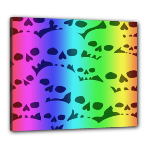 Rainbow Skull Collection Canvas 24  x 20  (Stretched) from ArtsNow.com