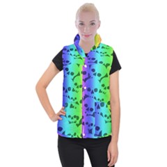 Rainbow Skull Collection Women s Button Up Vest from ArtsNow.com