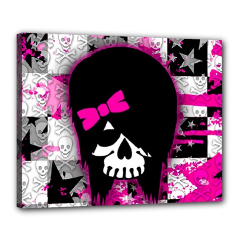 Scene Kid Girl Skull Canvas 20  x 16  (Stretched) from ArtsNow.com