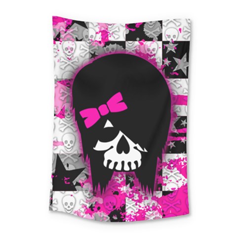 Scene Kid Girl Skull Small Tapestry from ArtsNow.com