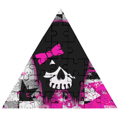 Scene Kid Girl Skull Wooden Puzzle Triangle from ArtsNow.com