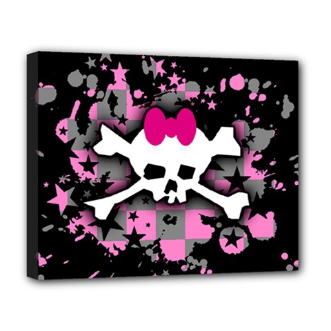 Scene Skull Splatter Deluxe Canvas 20  x 16  (Stretched) from ArtsNow.com