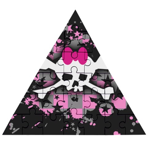 Scene Skull Splatter Wooden Puzzle Triangle from ArtsNow.com