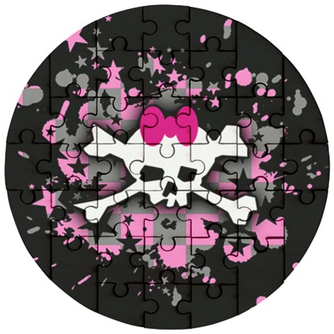 Scene Skull Splatter Wooden Puzzle Round from ArtsNow.com