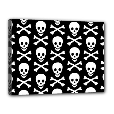 Skull and Crossbones Canvas 16  x 12  (Stretched) from ArtsNow.com