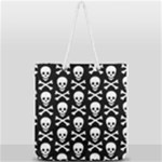 Skull and Crossbones Full Print Rope Handle Tote (Large)