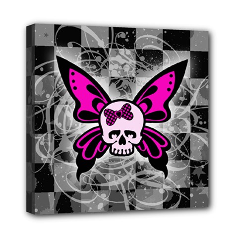 Skull Butterfly Mini Canvas 8  x 8  (Stretched) from ArtsNow.com