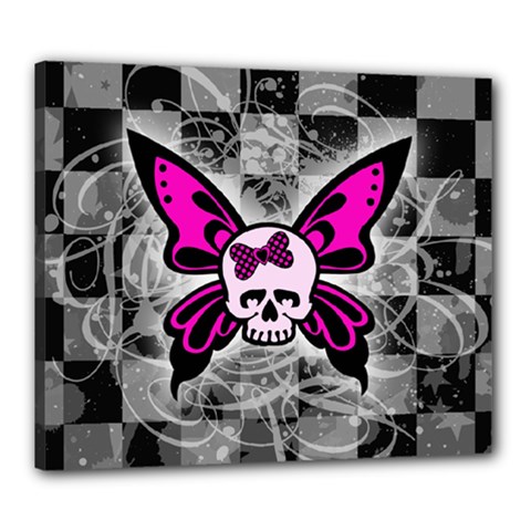 Skull Butterfly Canvas 24  x 20  (Stretched) from ArtsNow.com