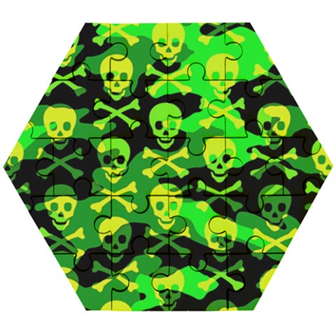 Skull Camouflage Wooden Puzzle Hexagon from ArtsNow.com