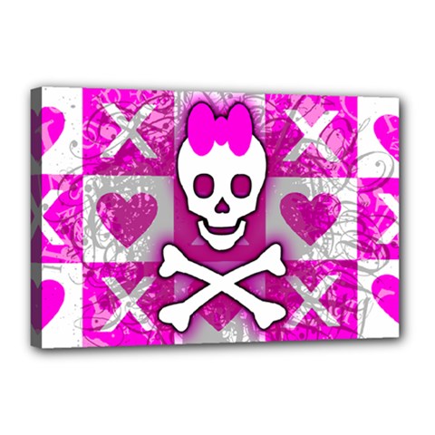 Skull Princess Canvas 18  x 12  (Stretched) from ArtsNow.com