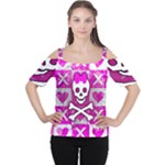 Skull Princess Cutout Shoulder Tee