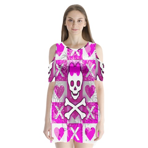 Skull Princess Shoulder Cutout Velvet One Piece from ArtsNow.com