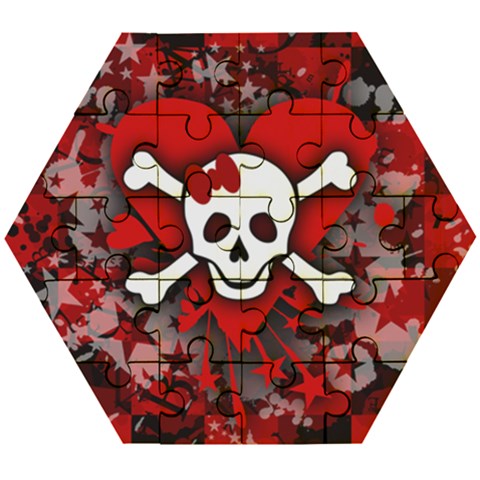 Skull Romance  Wooden Puzzle Hexagon from ArtsNow.com