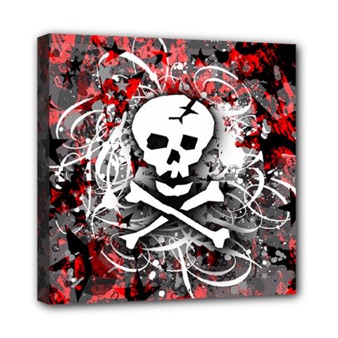 Skull Splatter Mini Canvas 8  x 8  (Stretched) from ArtsNow.com