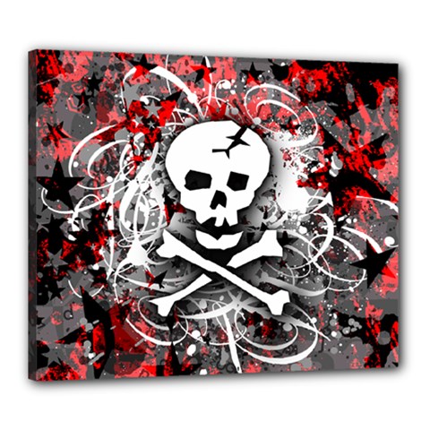 Skull Splatter Canvas 24  x 20  (Stretched) from ArtsNow.com