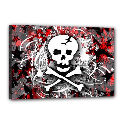 Skull Splatter Canvas 18  x 12  (Stretched) from ArtsNow.com