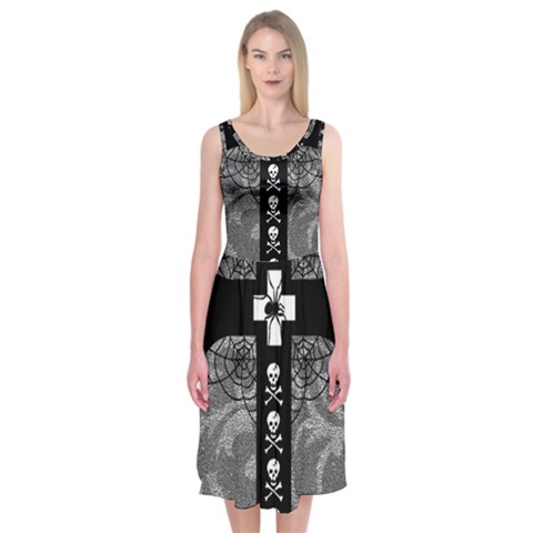 Spider Web Cross Midi Sleeveless Dress from ArtsNow.com