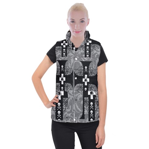 Spider Web Cross Women s Button Up Vest from ArtsNow.com